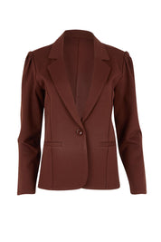 Product shot of The Ponte Blazer in colour Chocolate, from the front