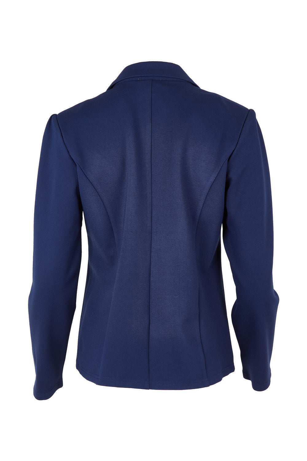 Product shot of The Ponte Blazer in colour Navy (Blue), from the back