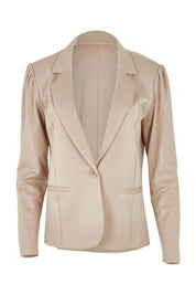 Product shot of The Ponte Blazer in colour Nougat, from the front