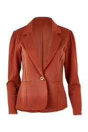 Product shot of The Ponte Blazer in colour Ochre, from the front