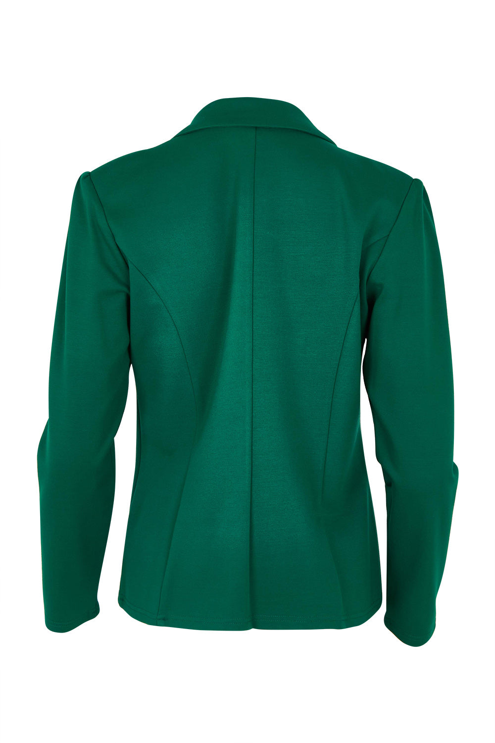 Product shot of The Ponte Blazer in colour Pinegreen (Green), from the back