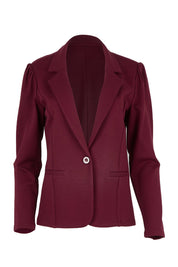 Product shot of the The Ponte Blazer – Wine in colour Wine, from the front