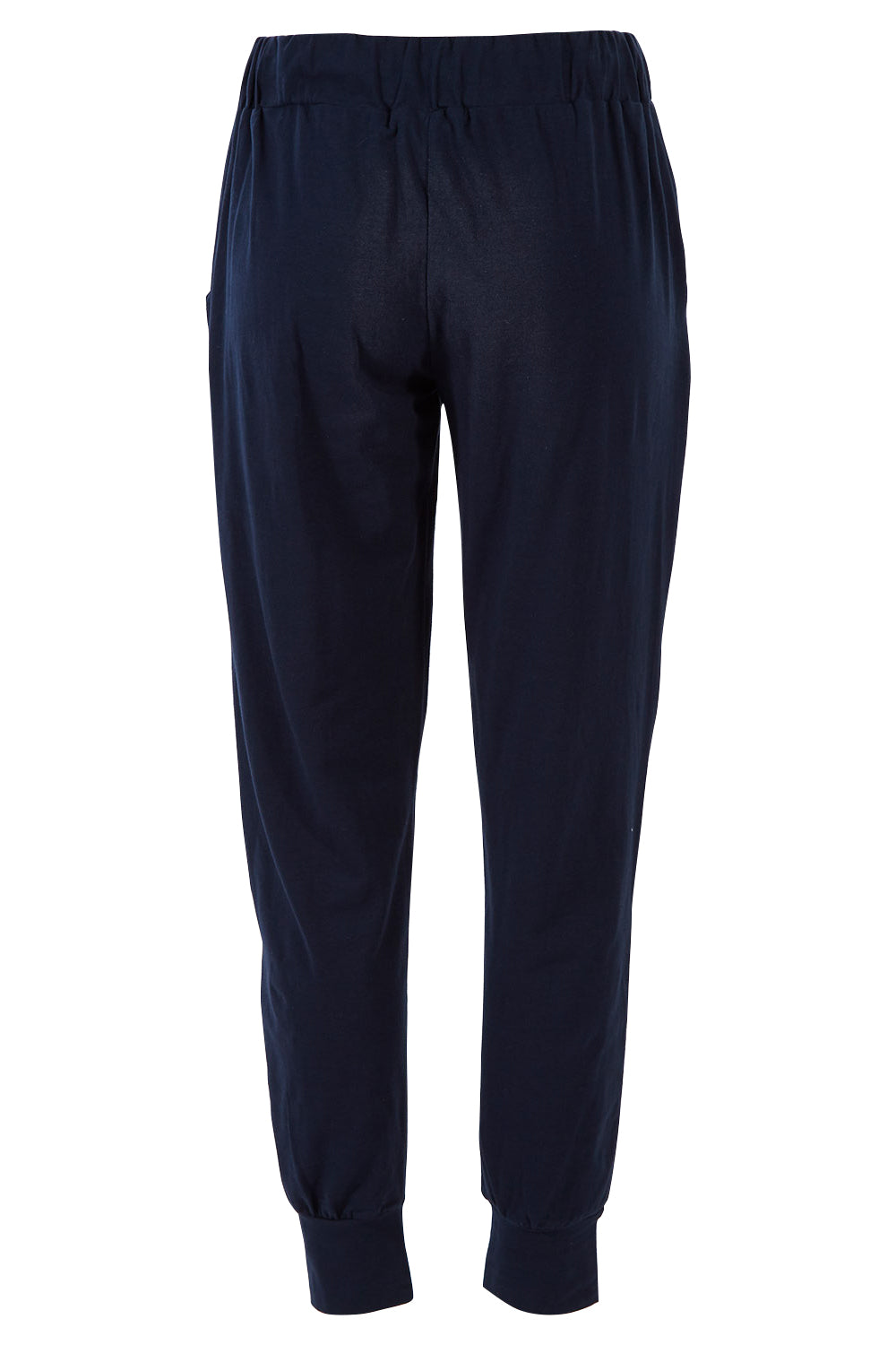 Product shot of The Basic Keeper Pant in colour Ink (Blue), from the back