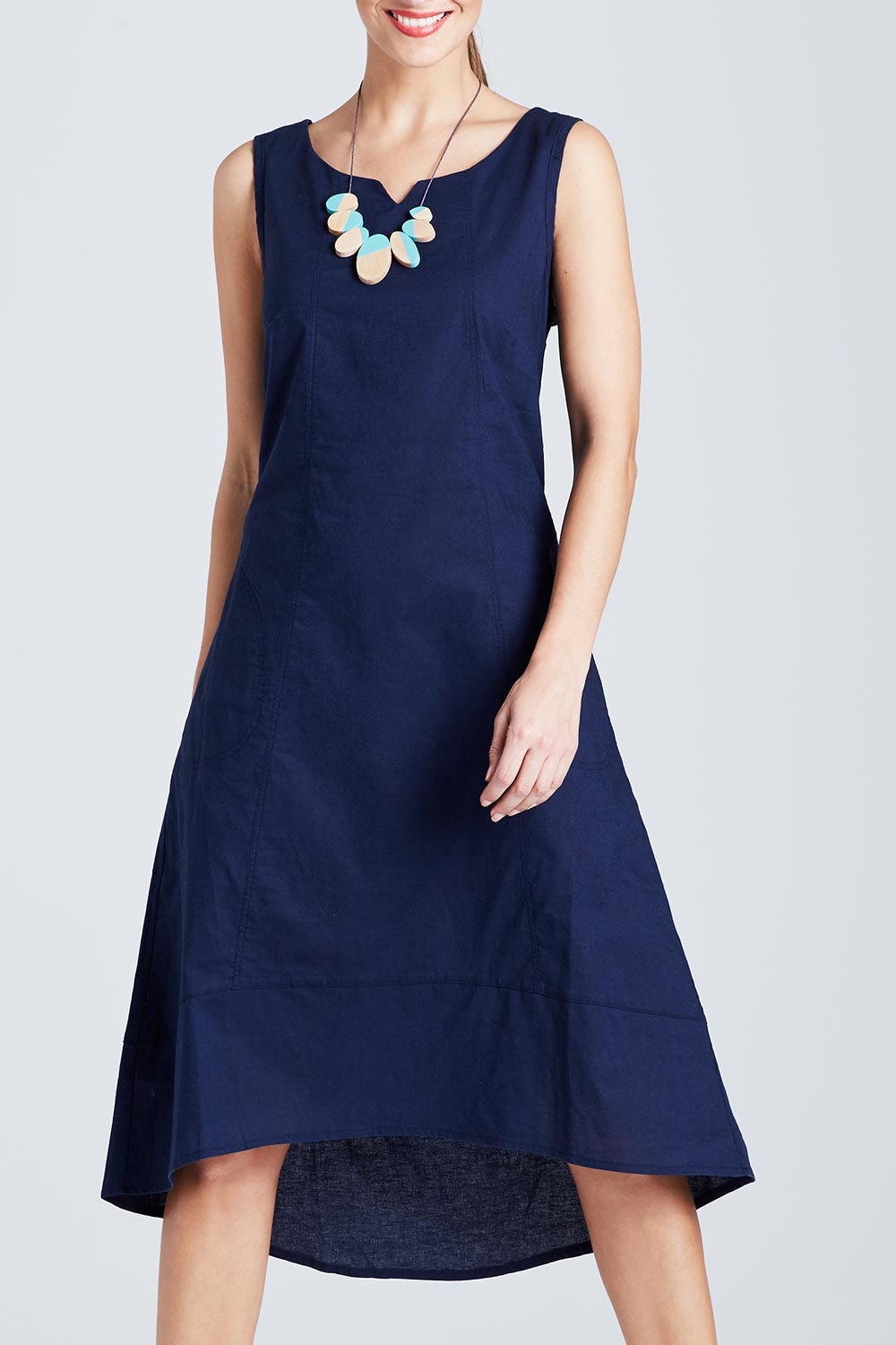Preloved The Sleeveless Linen Dress - Navy