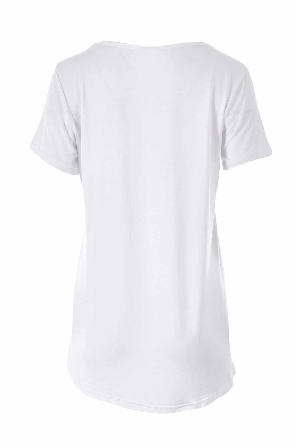 Product shot of The Round Neck Bamboo Tee in colour White (White), from the back