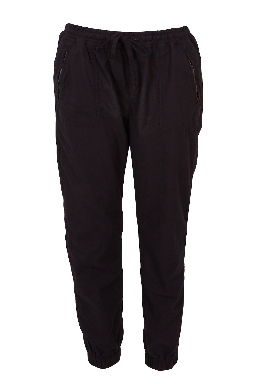 Product shot of The Weekender Pant in colour WashedBlac (Black), from the front