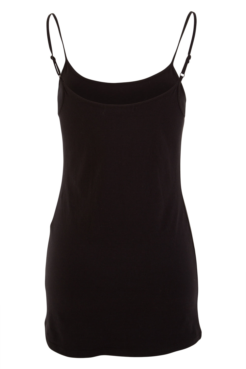 Product shot of The Shoestring Tank in colour Black (Black), from the back