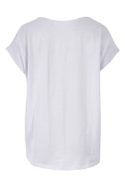 Product shot of The Essential Layering Tee in colour White (White), from the back