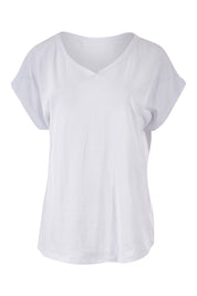 Product shot of The Essential Layering Tee in colour White (White), from the front