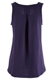 Product shot of The Pintuck Back Tank in colour InsigBlue (Blue), from the back