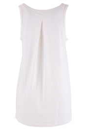 Product shot of The Pintuck Back Tank in colour OffWhite (White), from the back