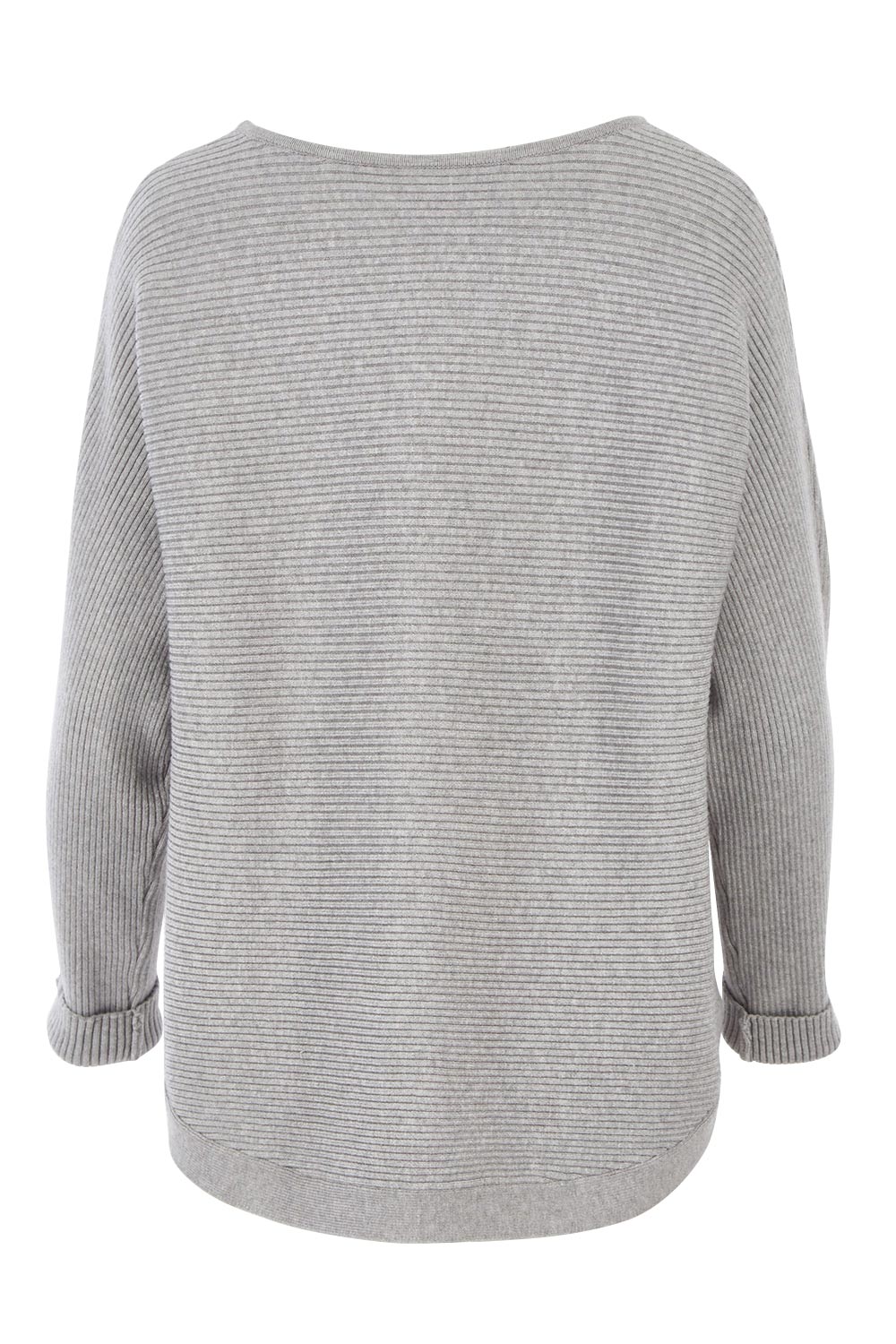 Product shot of The Daily Essential Jumper in colour Grey (Grey), from the back