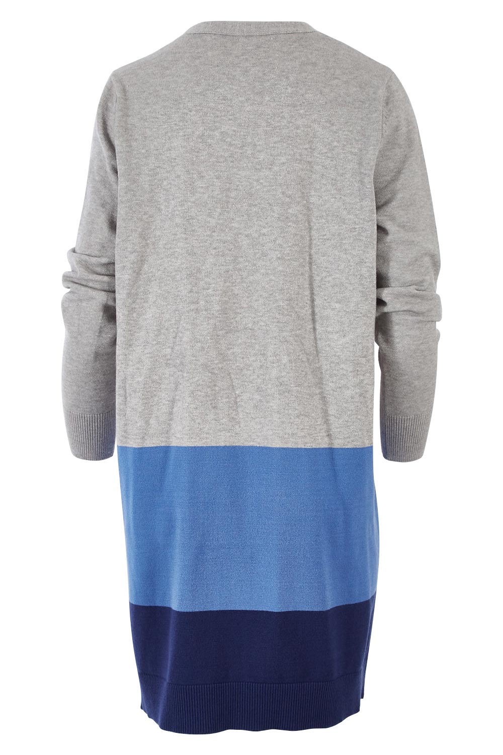 Product shot of The Cosy Cardigan in colour Blue (Blue), from the back