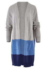 Product shot of The Cosy Cardigan in colour Blue (Blue), from the front