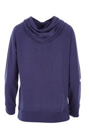 Product shot of The Tie Detail Hoody in colour FrenchBlue (Blue), from the back