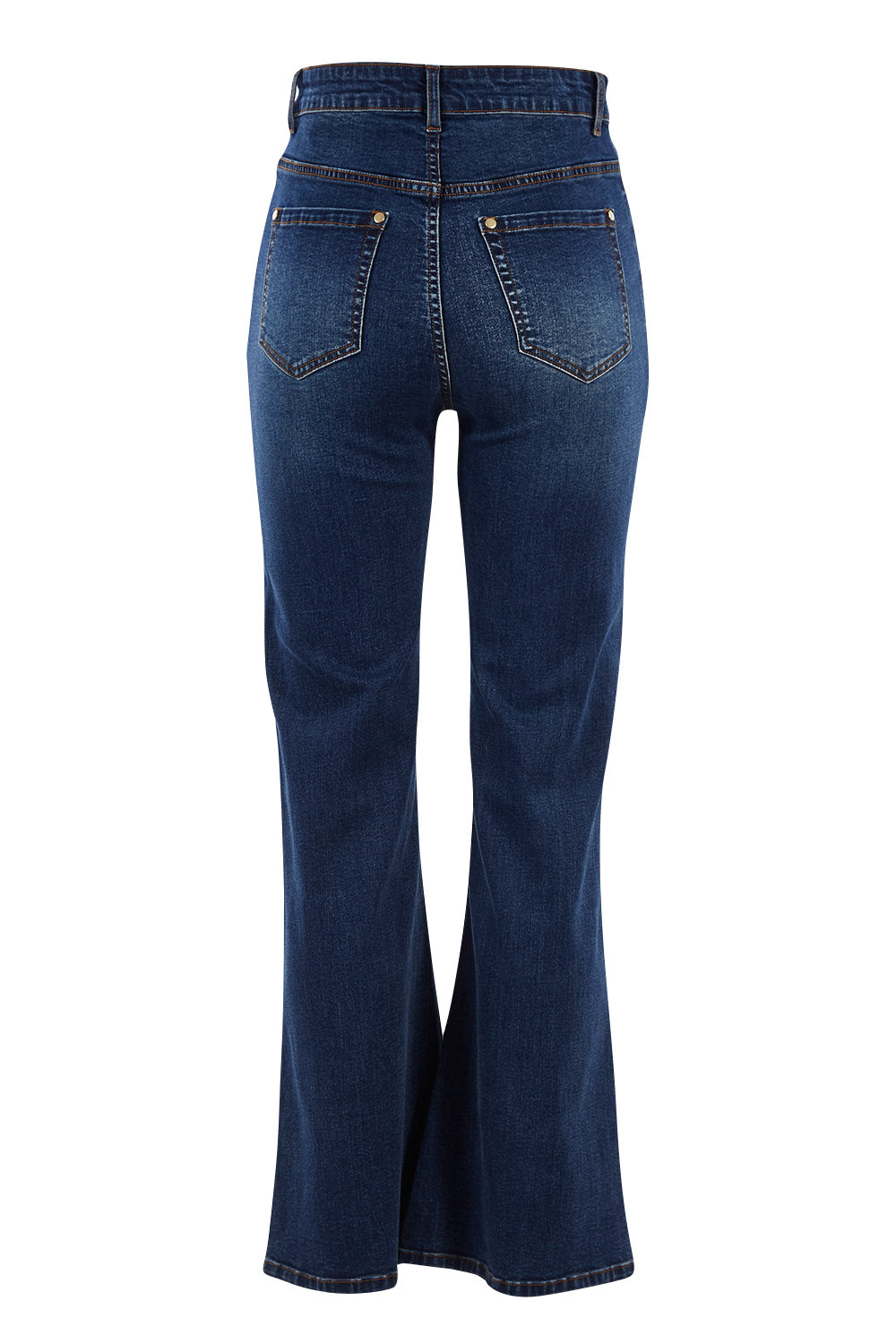 Product shot of The Bootcut Jean in colour Drkdenim (Blue), from the back