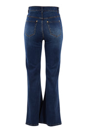 Product shot of The Bootcut Jean in colour Drkdenim (Blue), from the back