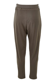 Product shot of The Comfort Pant in colour Khaki (Green), from the back
