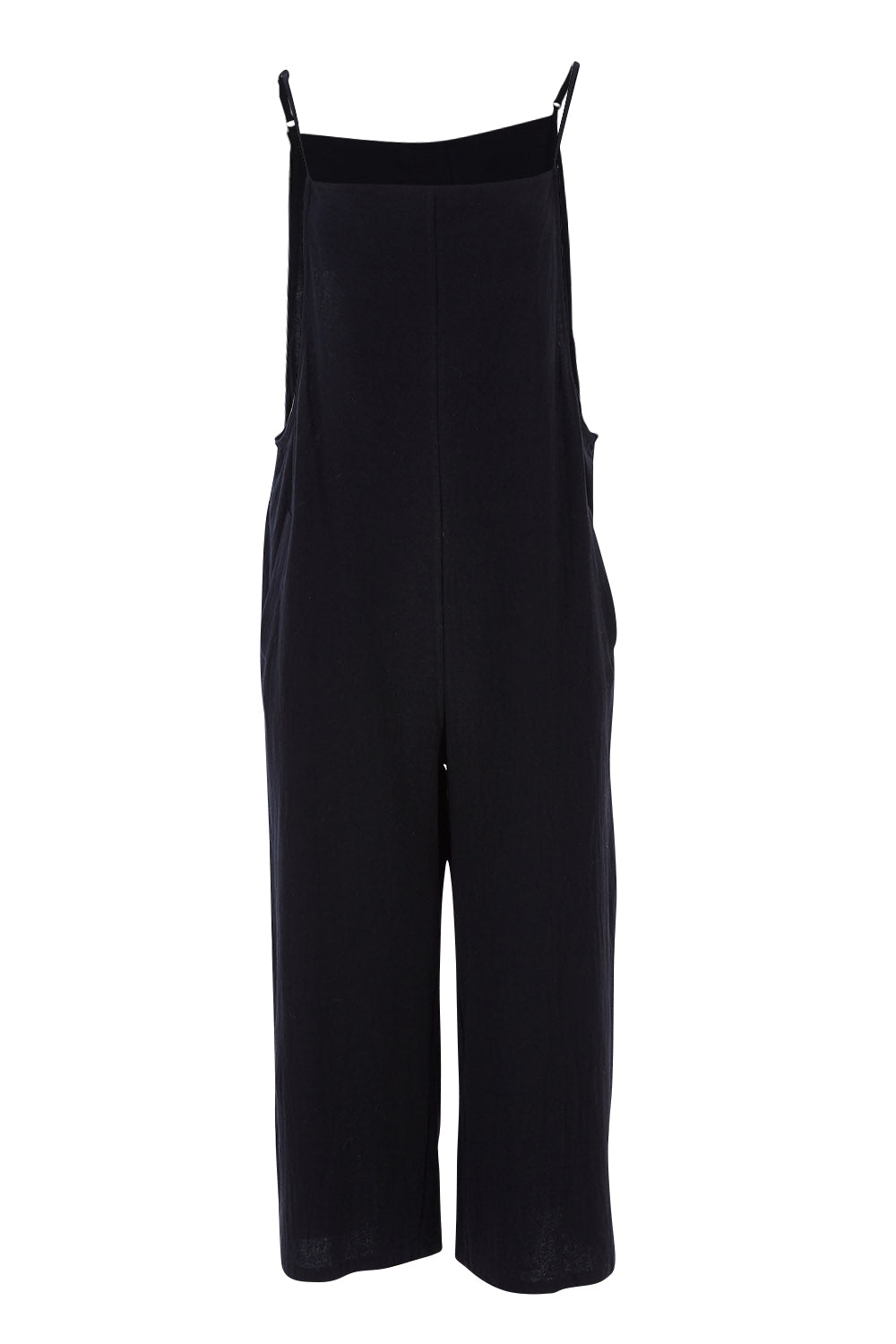 Product shot of The Easy Day Jumpsuit in colour Black (Black), from the back