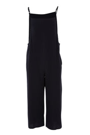 Product shot of The Easy Day Jumpsuit in colour Black (Black), from the back