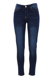 Product shot of The Mid Rise Skinny Jean in colour Denim (Blue), from the front