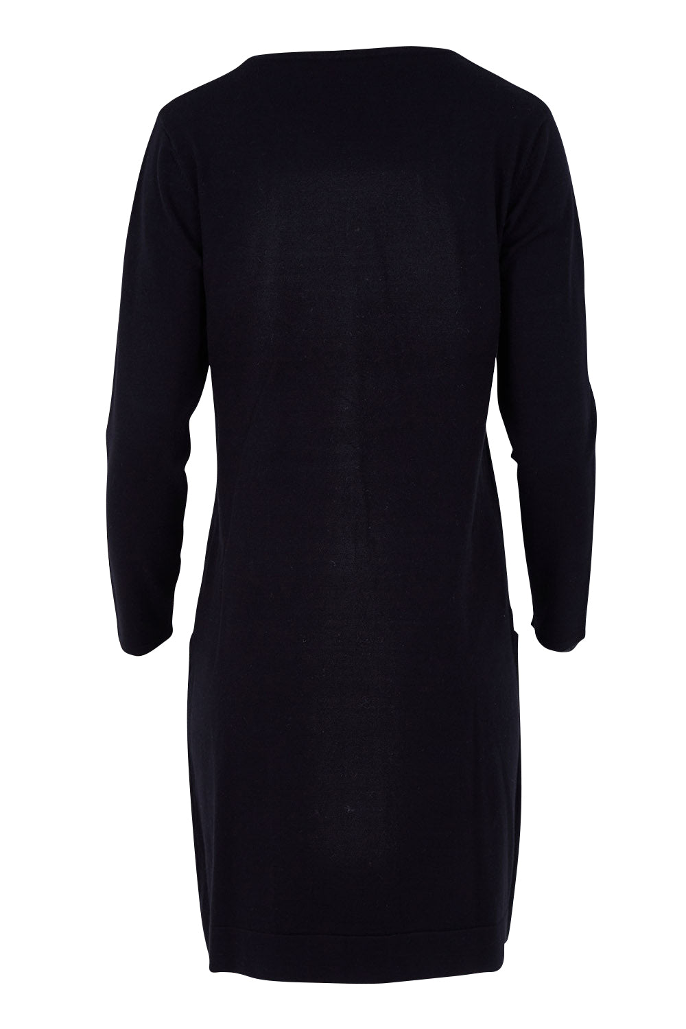 Product shot of The Pocket Detail Dress in colour Black (Black), from the back