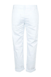 Product shot of The Distressed Boyfriend Slim Leg Jean in colour White (White), from the back
