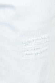 Product shot of The Distressed Boyfriend Slim Leg Jean in colour White (White), detail