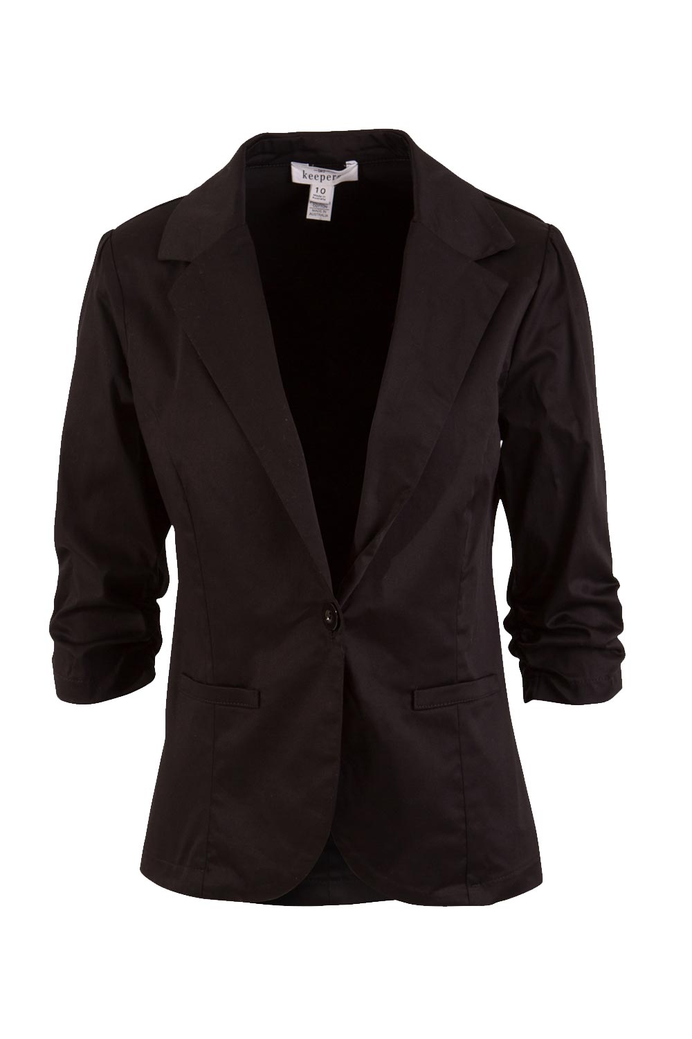 Product shot of The Everyday Blazer in colour Black (Black), from the front