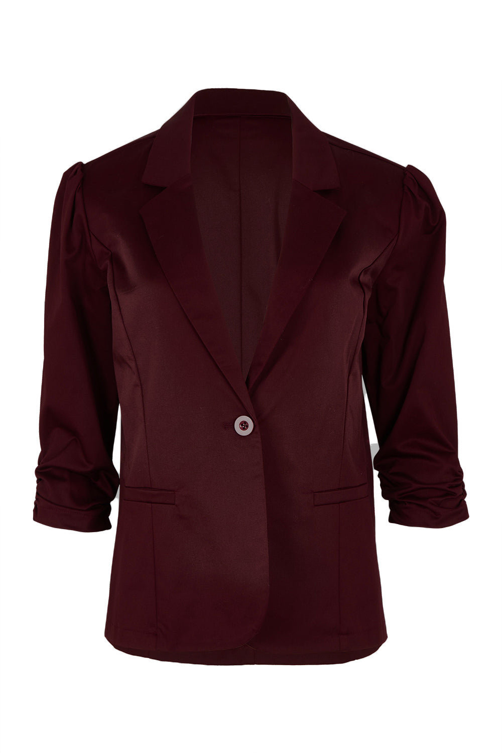 Product shot of The Everyday Blazer in colour Burgundy (Purple), from the front