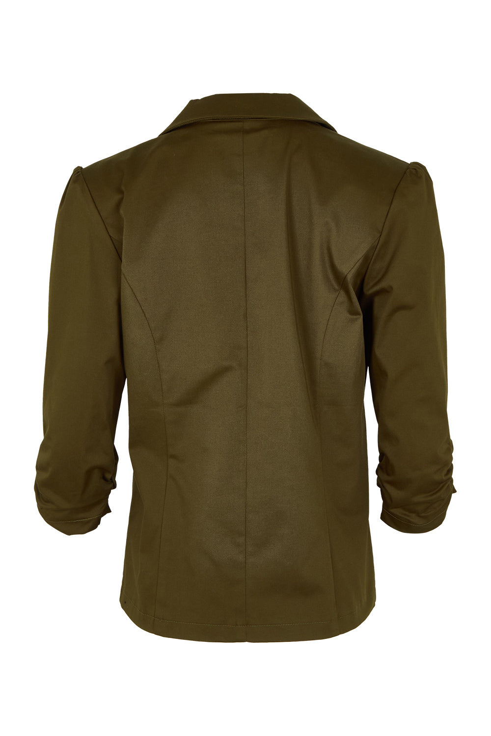 Product shot of The Everyday Blazer in colour Darkolive (Green), from the back