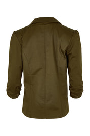 Product shot of The Everyday Blazer in colour Darkolive (Green), from the back