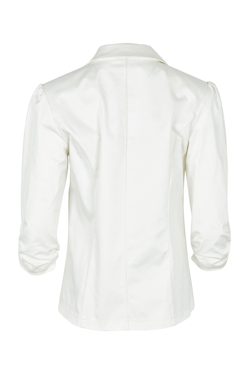 Product shot of The Everyday Blazer in colour Ivory (White), from the back