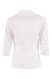 Product shot of The Everyday Blazer in colour White (White), from the back