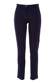 Product shot of The Slim Cut Stretch Pant in colour Navy (Blue), from the front