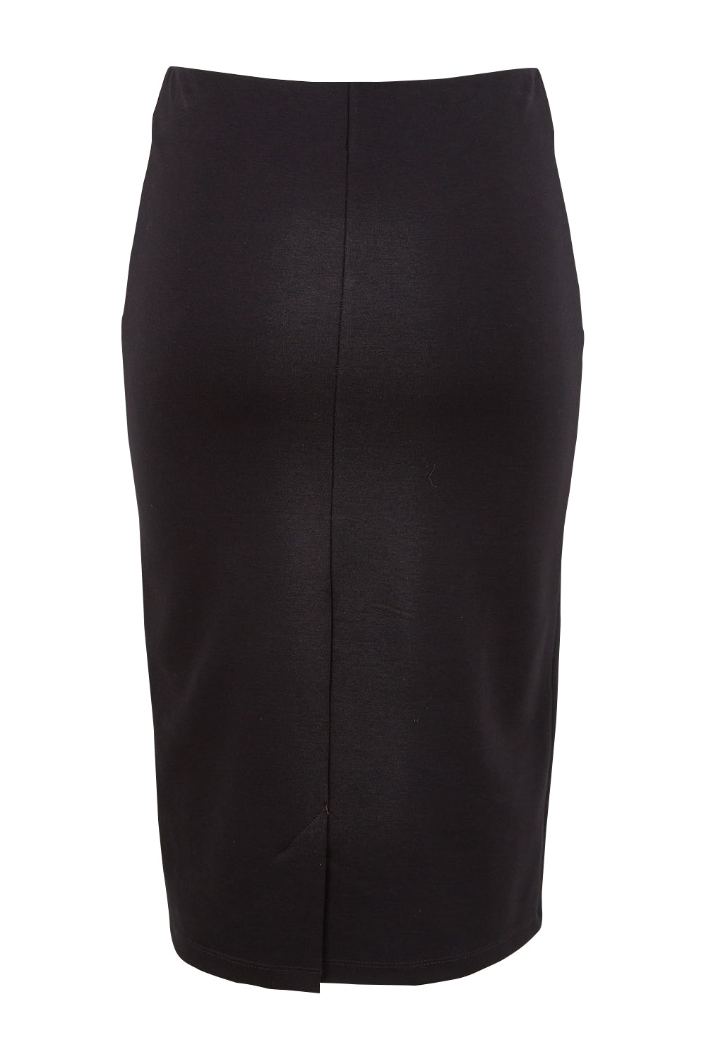 Product shot of The Define Ponte Pull On Skirt in colour Black (Black), from the back
