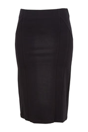 Product shot of The Define Ponte Pull On Skirt in colour Black (Black), from the front
