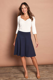 The Ponte Flip Skirt - Deepnavy