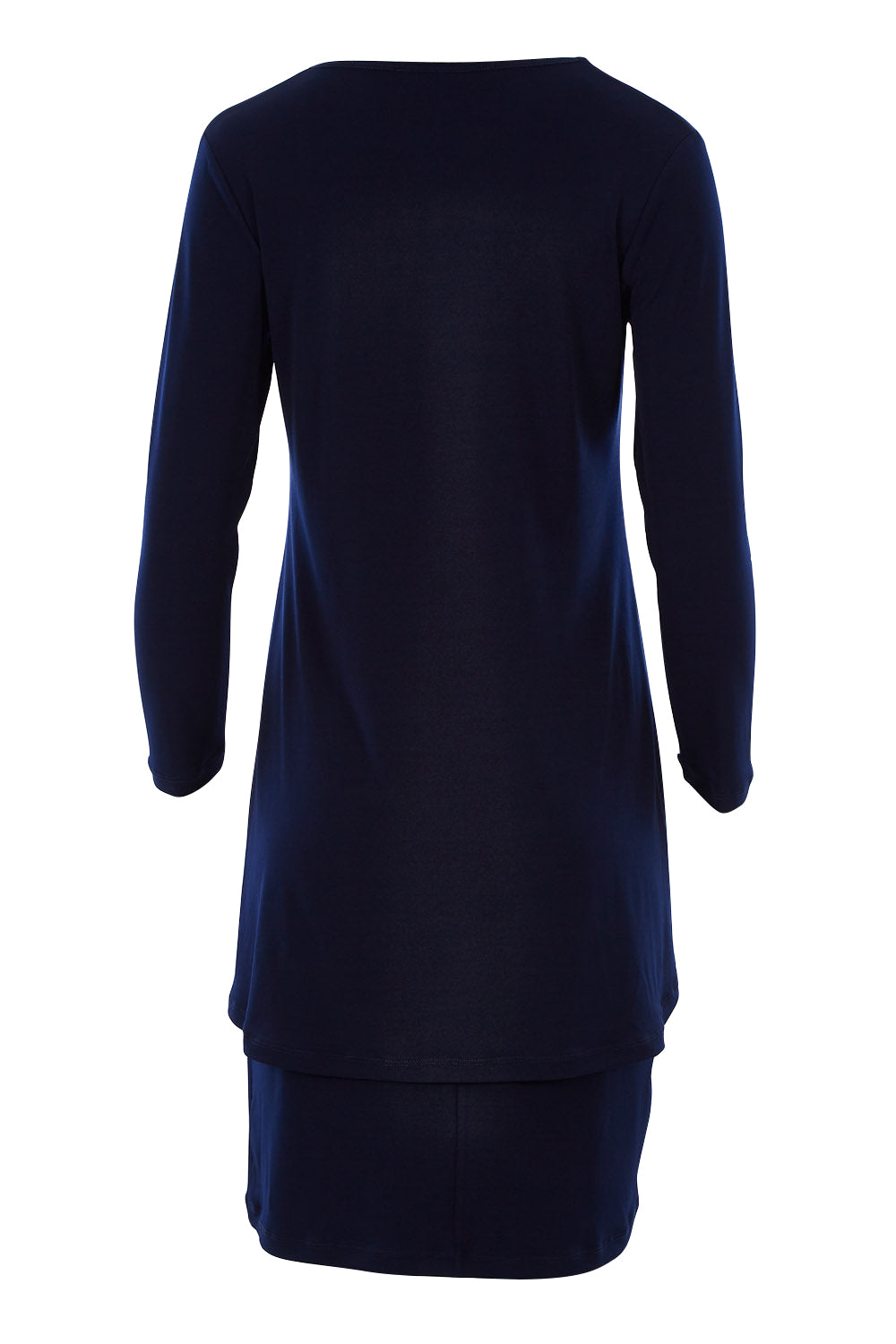 Product shot of The Rita Dress in colour Navy (Blue), from the back