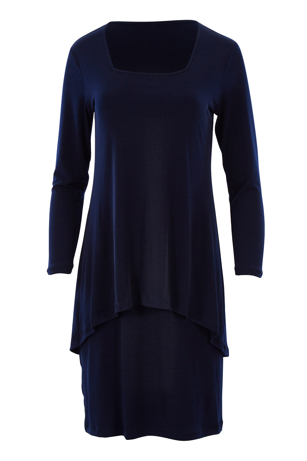 Product shot of The Rita Dress in colour Navy (Blue), from the front