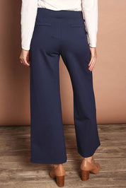 The Wide Leg Ponte Pant - Darknavy