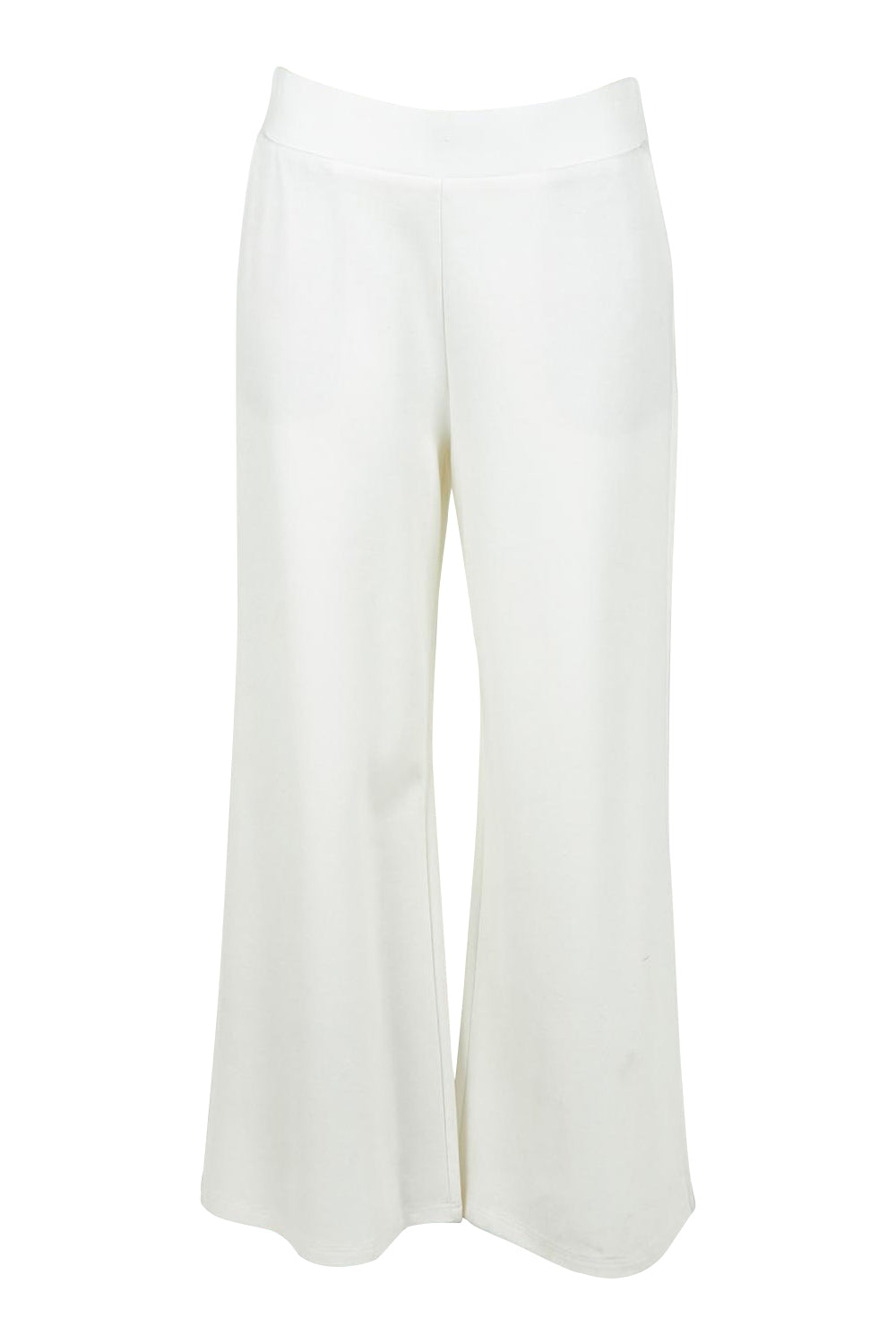 Product shot of The Wide Leg Ponte Pant in colour Pearl (White), from the front