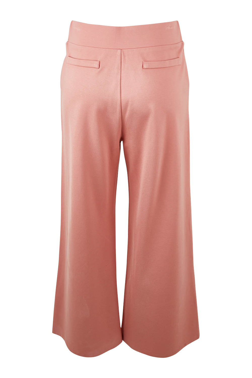 Product shot of The Wide Leg Ponte Pant in colour Rose (Pink), from the back