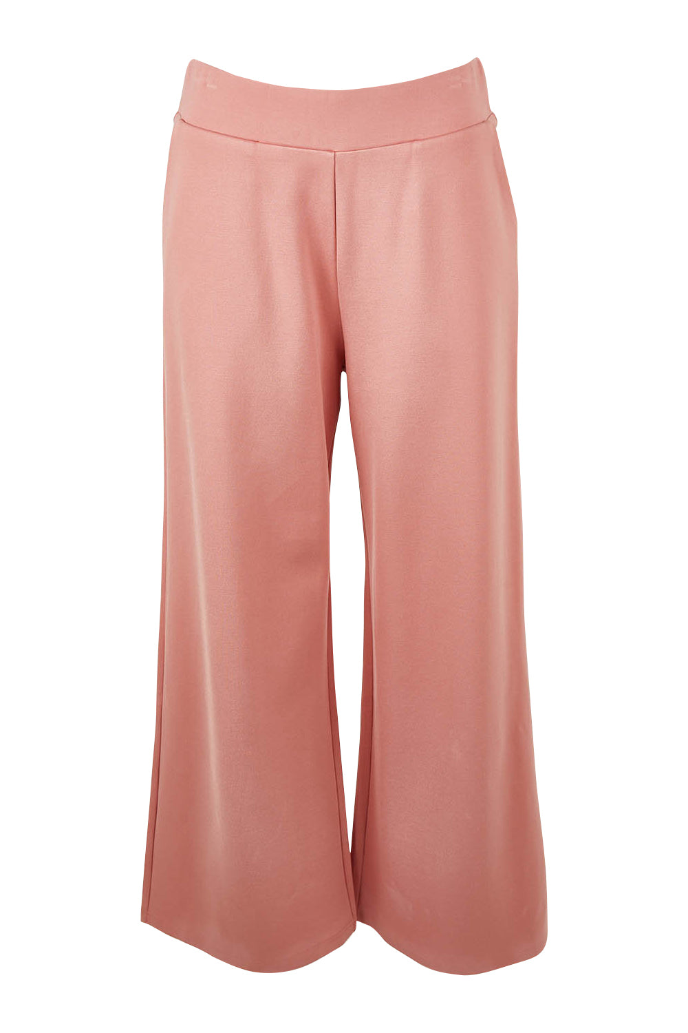 Product shot of The Wide Leg Ponte Pant in colour Rose (Pink), from the front