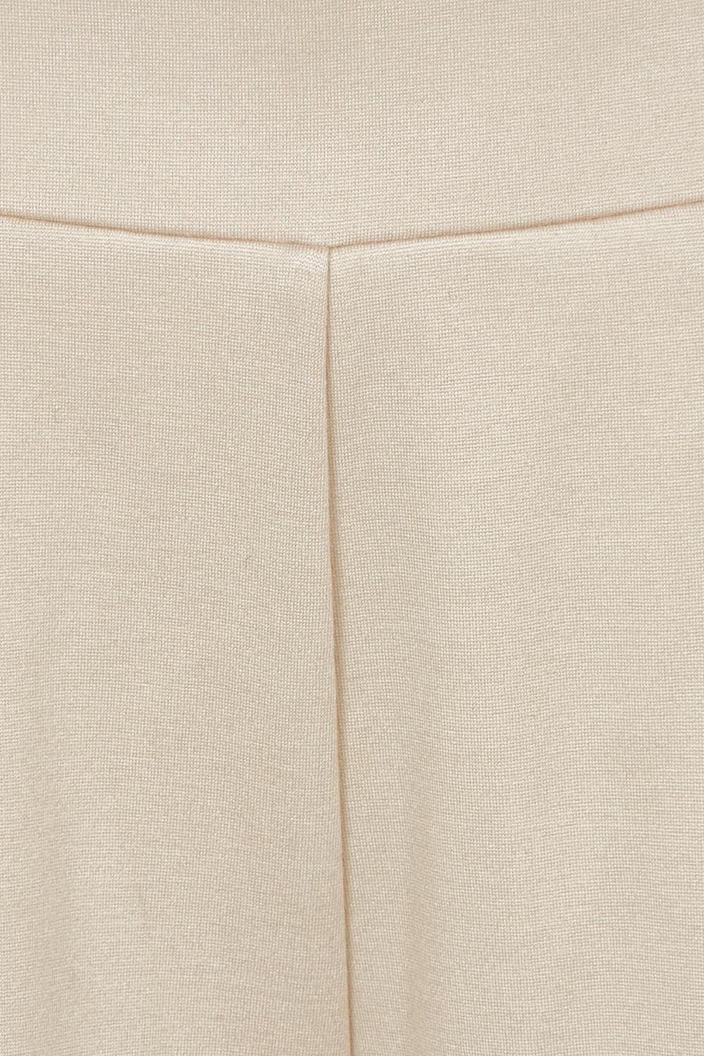 Product shot of The Wide Leg Ponte Pant in colour Sand, detail