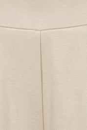Product shot of The Wide Leg Ponte Pant in colour Sand, detail