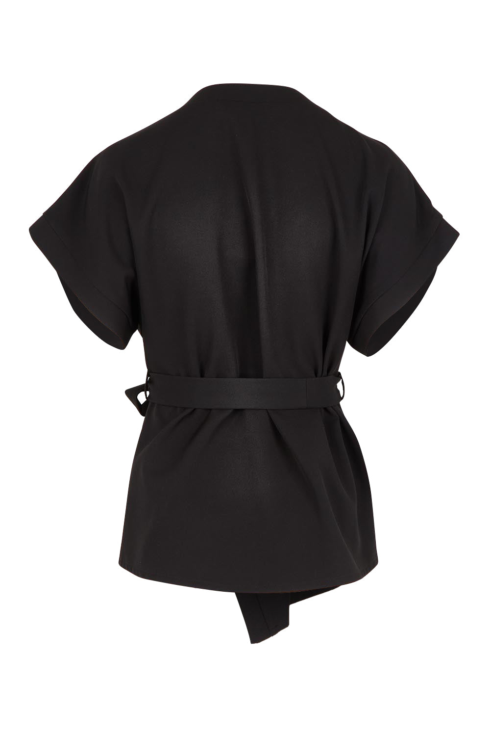 Product shot of The Kimono Top in colour Black (Black), from the back