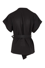 Product shot of The Kimono Top in colour Black (Black), from the back