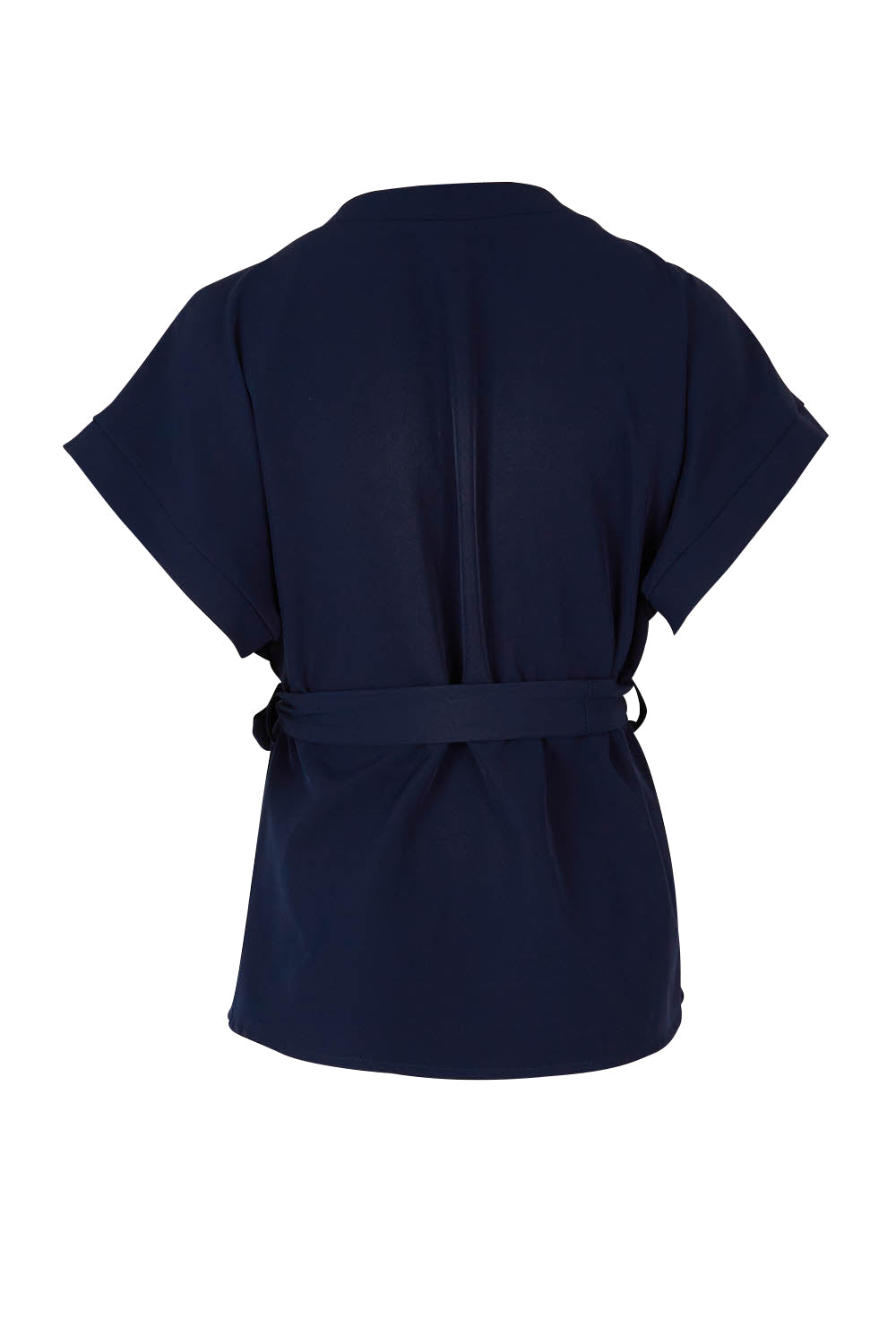 Product shot of The Kimono Top in colour Navy (Blue), from the back