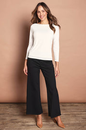The Boat Neck Top - Ivory